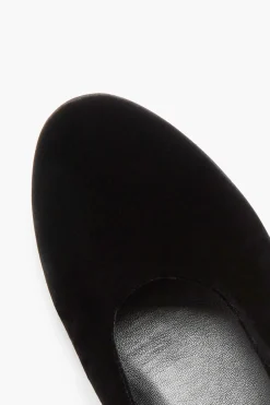 Ballerines En Velours Noir A Bride
