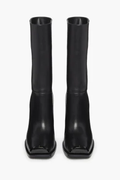 Bottes Mi-Hautes En Cuir Noir