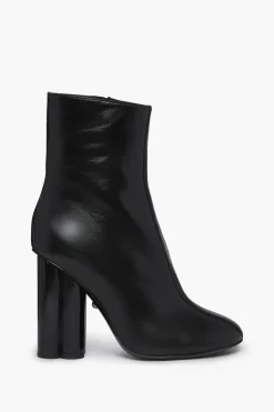 Bottines En Cuir Metallise Noir