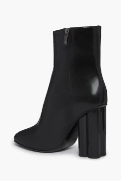 Bottines En Cuir Metallise Noir