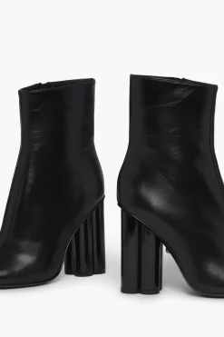 Bottines En Cuir Metallise Noir