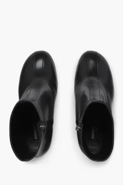Bottines En Cuir Metallise Noir