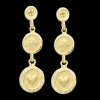 Boucles D'Oreilles Golden Medals Triple Charms