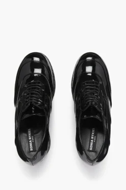 Chaussures A Lacets En Vinyle Noir