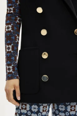 Gilet Long Sans Manches Double Boutonnage En Laine Double Face