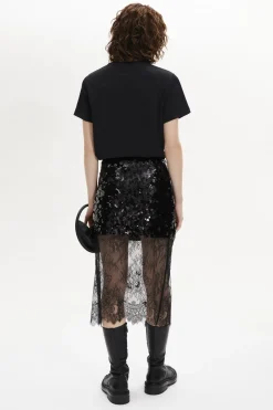 Jupe Midi A Sequins