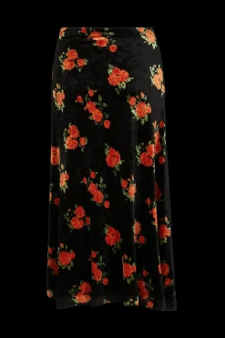 Jupe Midi Asymetrique En Jacquard De Velours