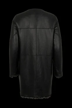 Manteau Coupe Droite Reversible En Cuir Et Shearling