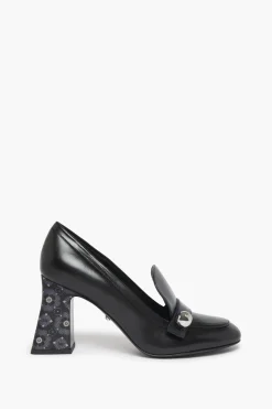 Mocassins En Cuir Metallise Noir