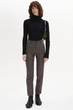 Pantalon Coupe Cigarette A Carreaux Prince De Galles