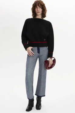 Pull Col Bateau A Manches Longues Coudees