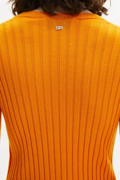 Pull Col Rond A Manches Longues Fendues