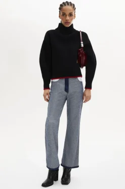 Pull Col Roule A Manches Longues Coudees