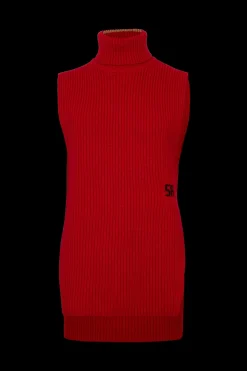 Pull Col Roule Sans Manches, Fendu Sur Les Cotes
