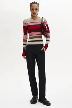 Pull Manches Longues A Rayures En Laine Et Lurex
