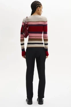 Pull Manches Longues A Rayures En Laine Et Lurex