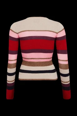 Pull Manches Longues A Rayures En Laine Et Lurex