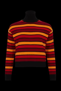 Pull Manches Longues A Rayures En Laine Et Cachemire