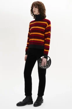 Pull Manches Longues A Rayures En Laine Et Cachemire