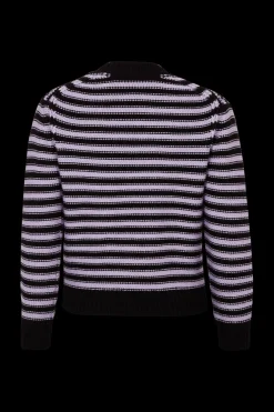 Pull Raye Col Rond A Manches Longues