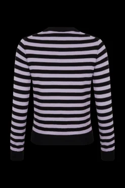 Pull Raye Col Rond A Manches Longues