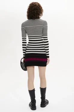 Pull Raye Col Rond A Manches Longues