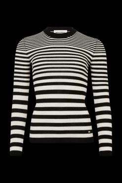 Pull Raye Col Rond A Manches Longues