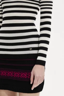 Pull Raye Col Rond A Manches Longues