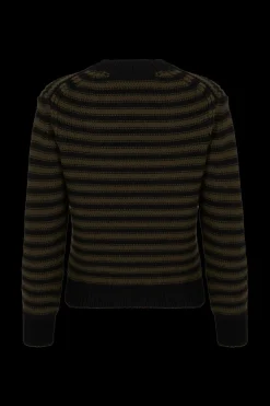 Pull Raye Col Rond A Manches Longues