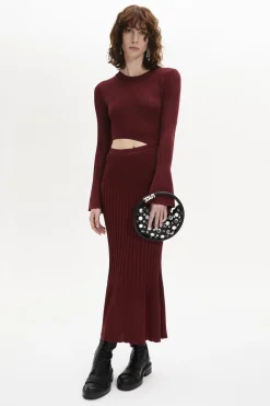 Robe Col Rond A Manches Longues Evasees