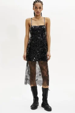 Robe Nuisette A Bretelles A Sequins