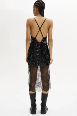 Robe Nuisette A Bretelles A Sequins