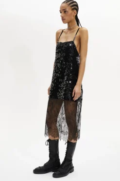 Robe Nuisette A Bretelles A Sequins