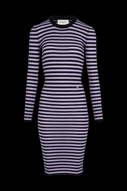 Robe Raye Col Rond A Manches Longues