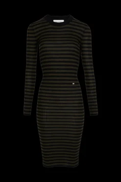 Robe Raye Col Rond A Manches Longues