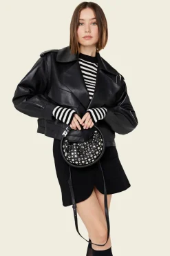 Sac Domino Mini En Cuir Avec Studs