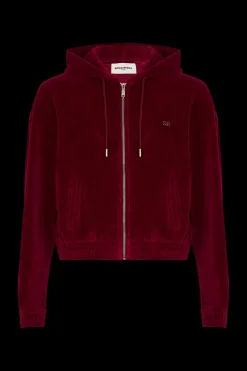 Sweat A Capuche Manches Longues En Velours