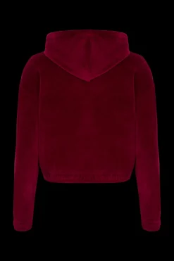 Sweat A Capuche Manches Longues En Velours