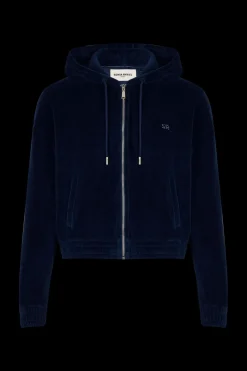 Sweat A Capuche Manches Longues En Velours
