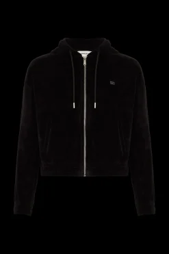Sweat A Capuche Manches Longues En Velours