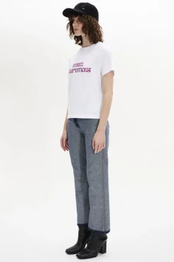 T-Shirt Col Rond Manches Courtes En Jersey De Coton