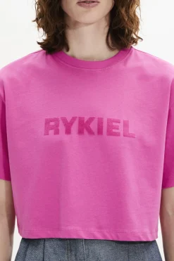 T-Shirt Crop Col Rond Manches Courtes