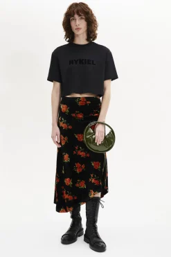 T-Shirt Crop Col Rond Manches Courtes